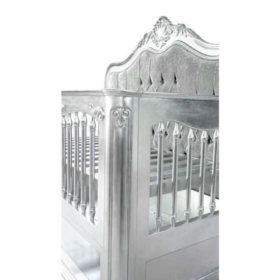 Silver top baby crib